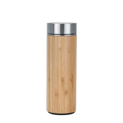 Wholesale 500ml Eco Natural Bamboo Vacuum Flask Insulated Bottle Bamboo Termos Water Cup With Filter