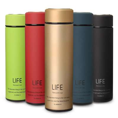 Business style custom logo 500ml thermos bottle stainless steel coffee cup with filter